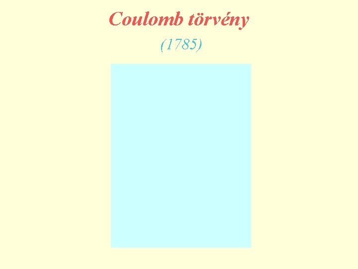 Coulomb törvény (1785) 