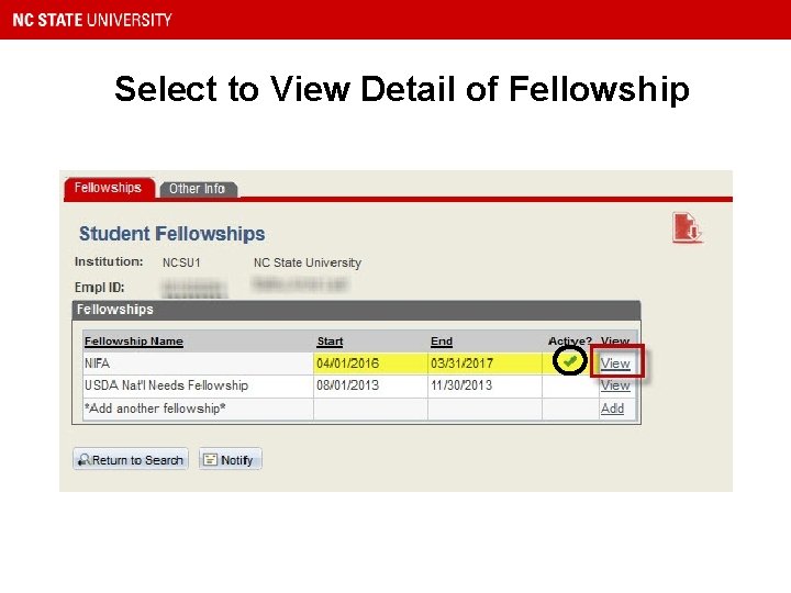 Select to View Detail of Fellowship 