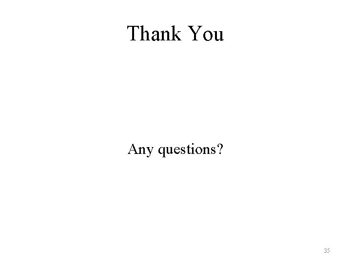 Thank You Any questions? 35 