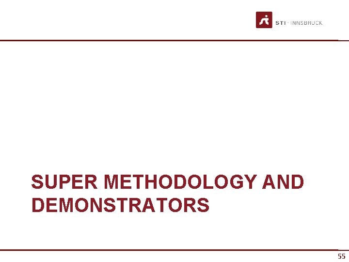 SUPER METHODOLOGY AND DEMONSTRATORS 55 