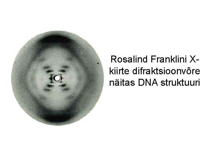 Rosalind Franklini Xkiirte difraktsioonvõre näitas DNA struktuuri 