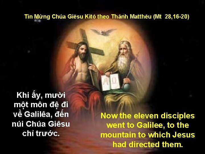 Tin Mừng Chúa Giêsu Kitô theo Thánh Matthêu (Mt 28, 16 -20) Khi ấy,