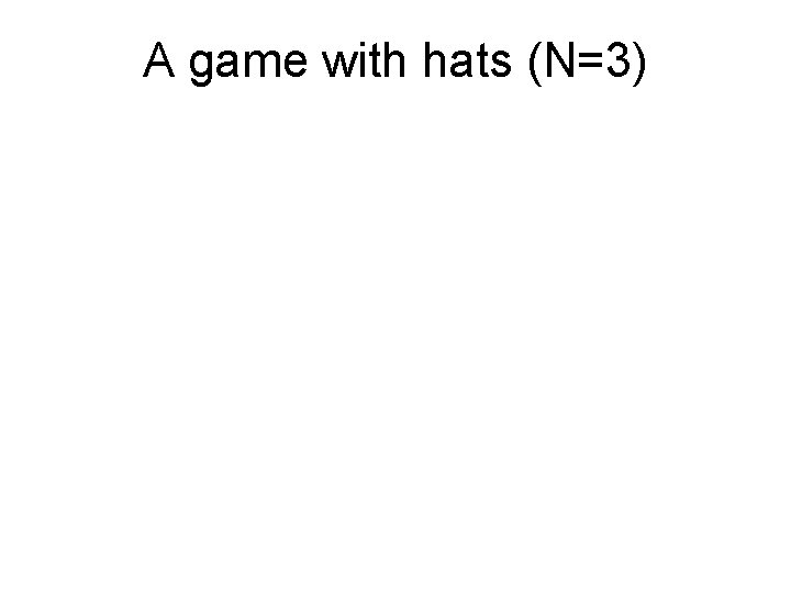 A game with hats (N=3) 