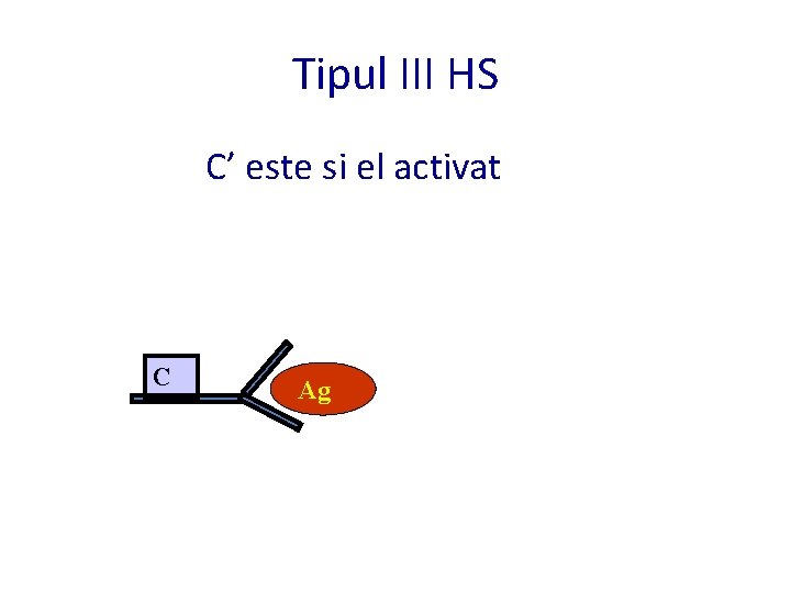 Tipul III HS C’ este si el activat C Ag 