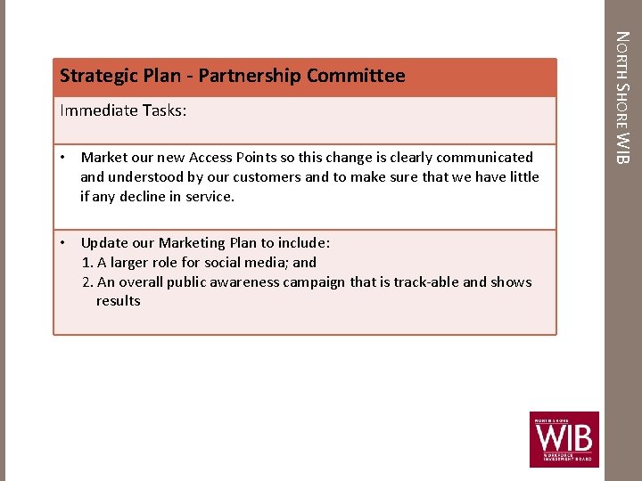  Immediate Tasks: • Market our new Access Points so this change is clearly