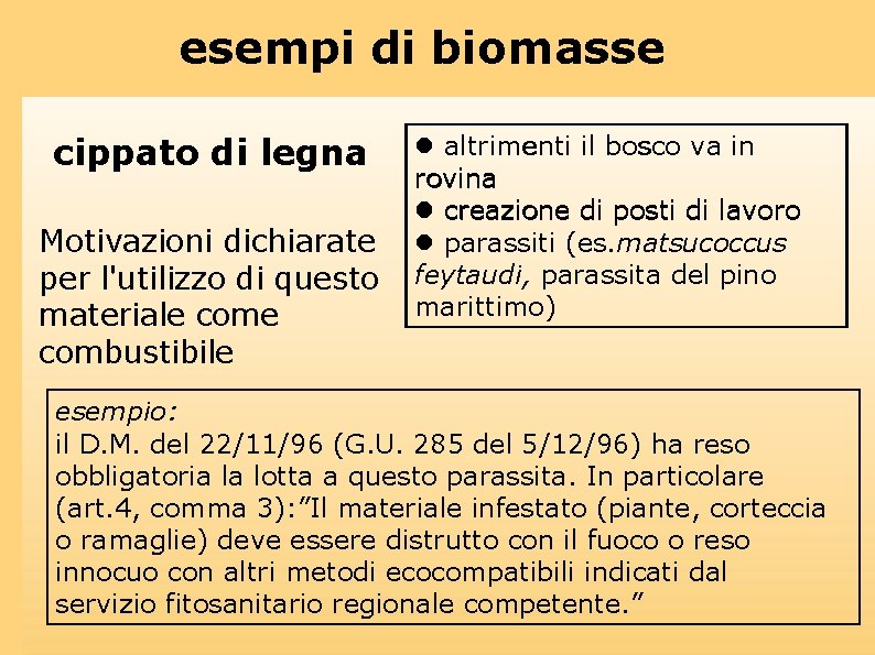 esempi di biomasse cippato di legna Motivazioni dichiarate per l'utilizzo di questo materiale combustibile