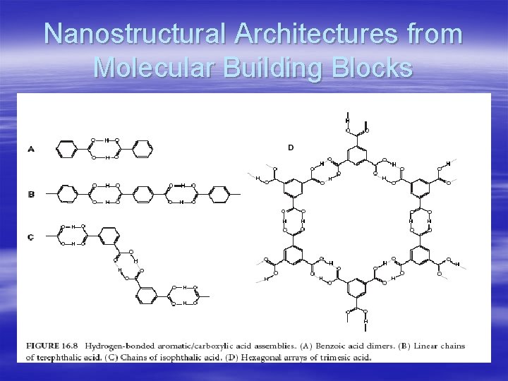Nanostructural Architectures from Molecular Building Blocks 
