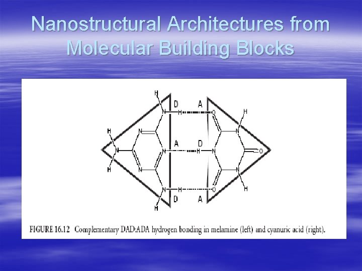 Nanostructural Architectures from Molecular Building Blocks 