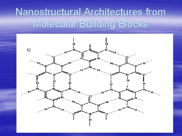 Nanostructural Architectures from Molecular Building Blocks 