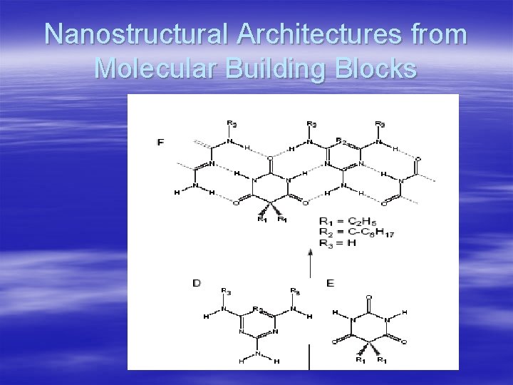 Nanostructural Architectures from Molecular Building Blocks 