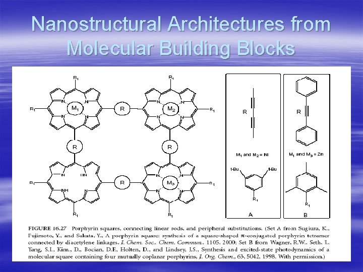 Nanostructural Architectures from Molecular Building Blocks 