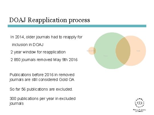 DOAJ Reapplication process In 2014, older journals had to reapply for inclusion in DOAJ