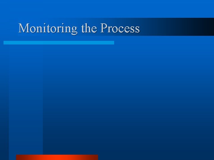 Monitoring the Process 