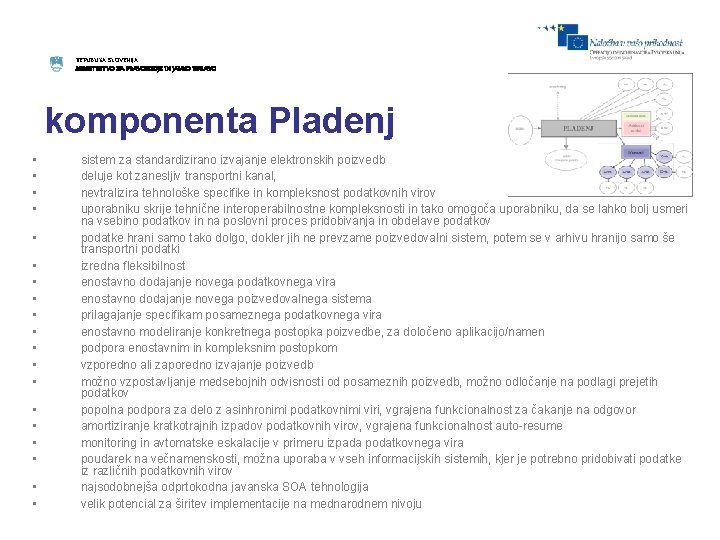 REPUBLIKA SLOVENIJA MINISTRSTVO ZA PRAVOSODJE IN JAVNO UPRAVO komponenta Pladenj • • • •