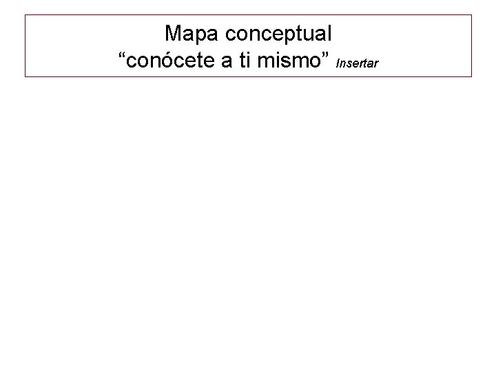 Mapa conceptual “conócete a ti mismo” Insertar 