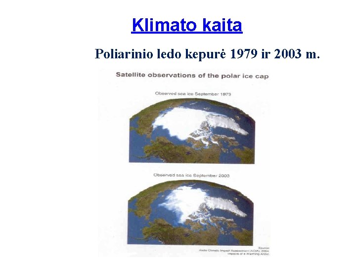 Klimato kaita Poliarinio ledo kepurė 1979 ir 2003 m. 