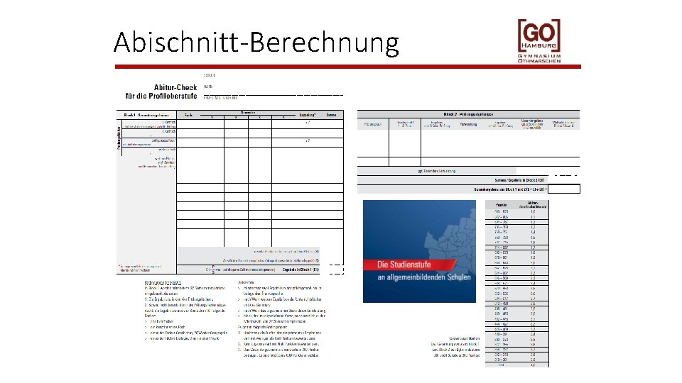 Abischnitt-Berechnung 