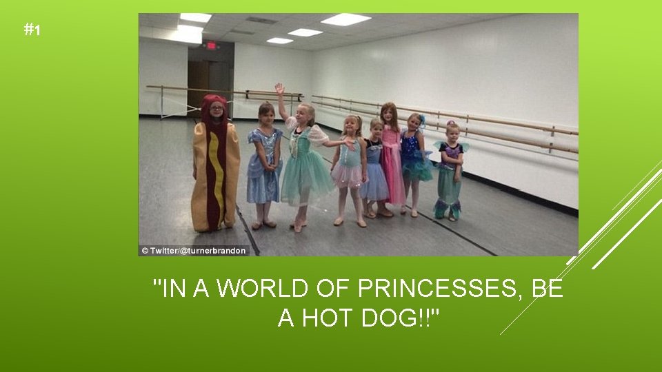 #1 "IN A WORLD OF PRINCESSES, BE A HOT DOG!!" 