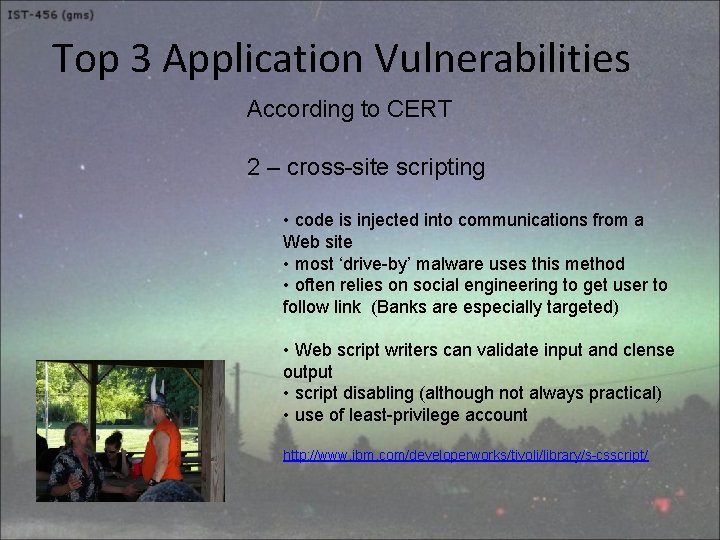 Top 3 Application Vulnerabilities According to CERT 2 – cross-site scripting • code is