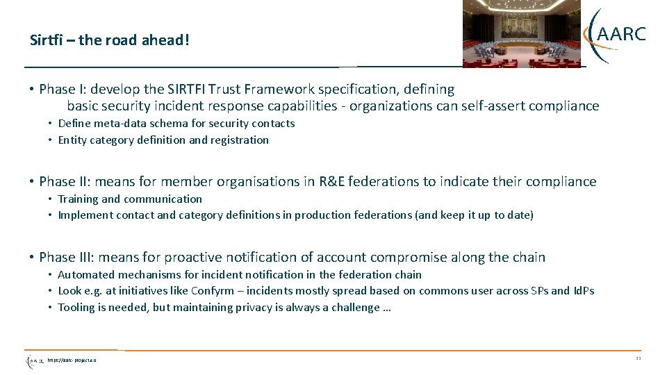 Sirtfi – the road ahead! • Phase I: develop the SIRTFI Trust Framework specification,