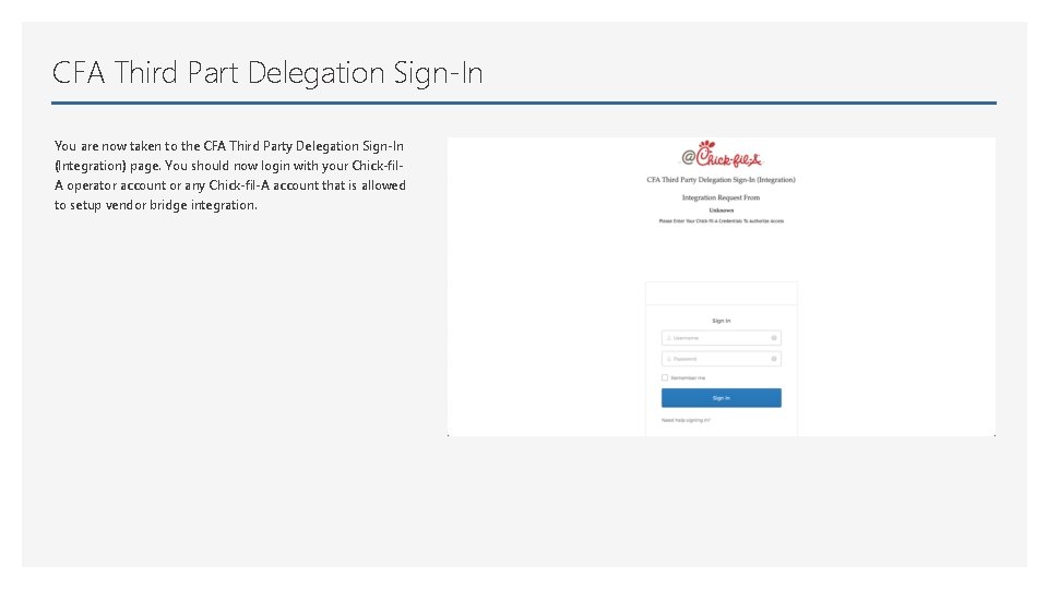 CFA Third Part Delegation Sign-In You are now taken to the CFA Third Party