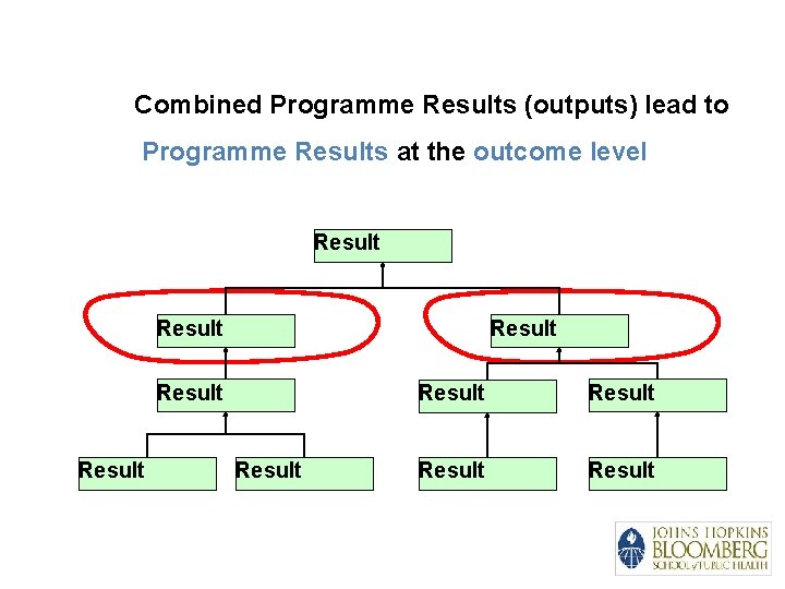 Combined Programme Results (outputs) lead to Programme Results at the outcome level Result Result