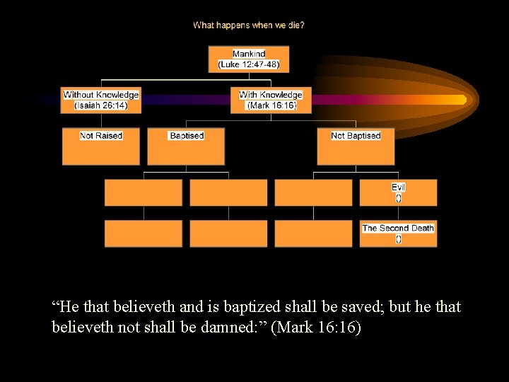 “He that believeth and is baptized shall be saved; but he that believeth not