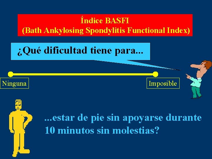 Índice BASFI (Bath Ankylosing Spondylitis Functional Index) ¿Qué dificultad tiene para. . . Ninguna