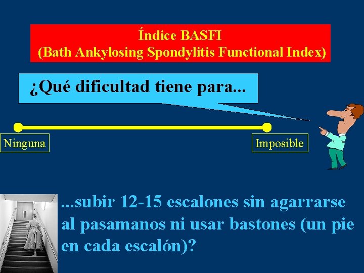 Índice BASFI (Bath Ankylosing Spondylitis Functional Index) ¿Qué dificultad tiene para. . . Ninguna