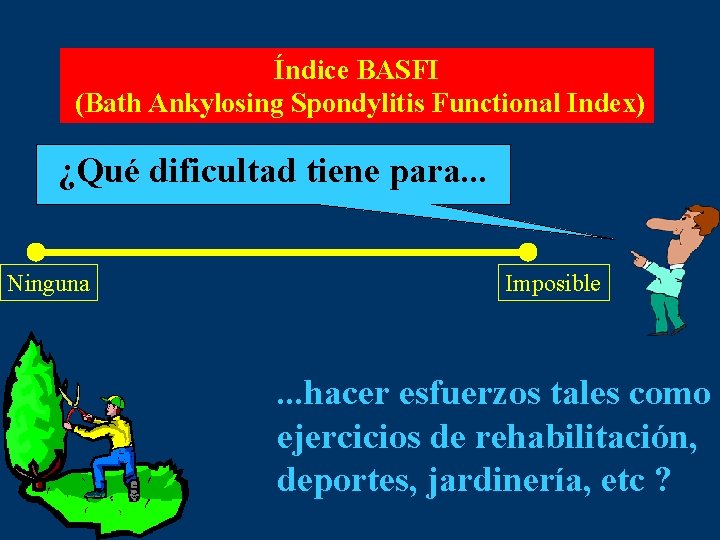Índice BASFI (Bath Ankylosing Spondylitis Functional Index) ¿Qué dificultad tiene para. . . Ninguna