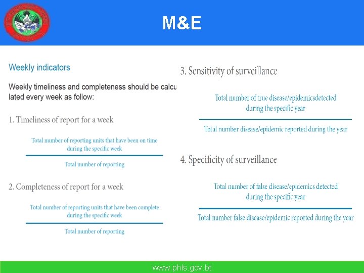 M&E www. phls. gov. bt 