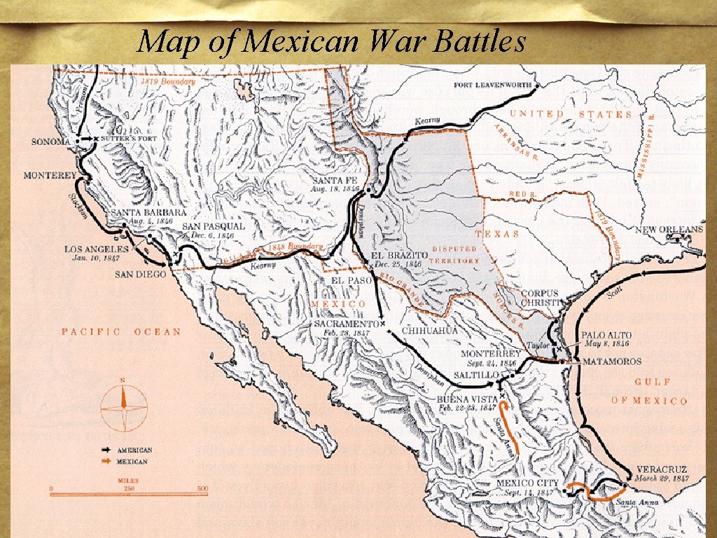 Map of Mexican War Battles 