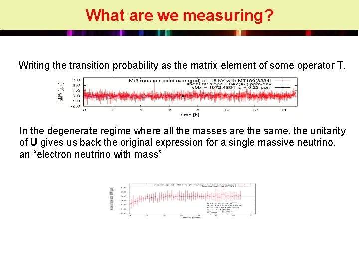What are we measuring? Writing the transition probability as the matrix element of some