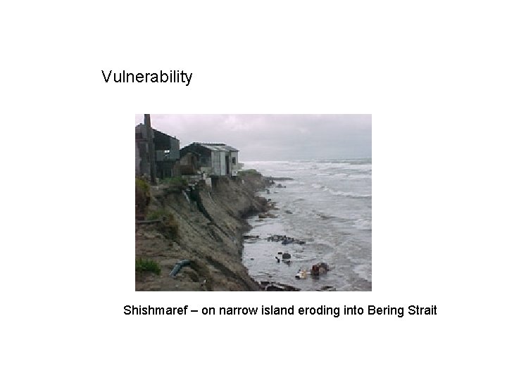 Vulnerability Shishmaref – on narrow island eroding into Bering Strait 