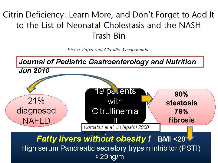 Journal of Pediatric Gastroenterology and Nutrition Jun 2010 21% diagnosed NAFLD 19 patients with
