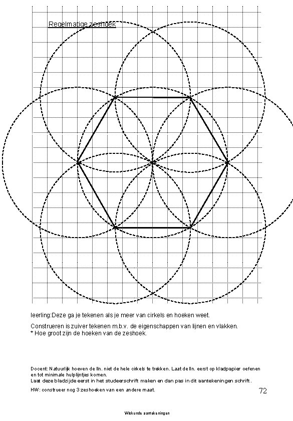Regelmatige zeshoek leerling: Deze ga je tekenen als je meer van cirkels en hoeken