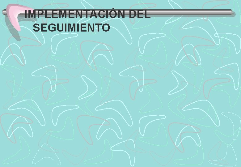 IMPLEMENTACIÓN DEL SEGUIMIENTO 