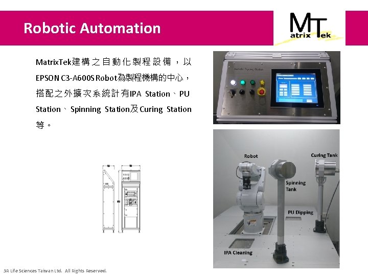 Robotic Automation Matrix. Tek建 構 之 自 動 化 製 程 設 備 ，