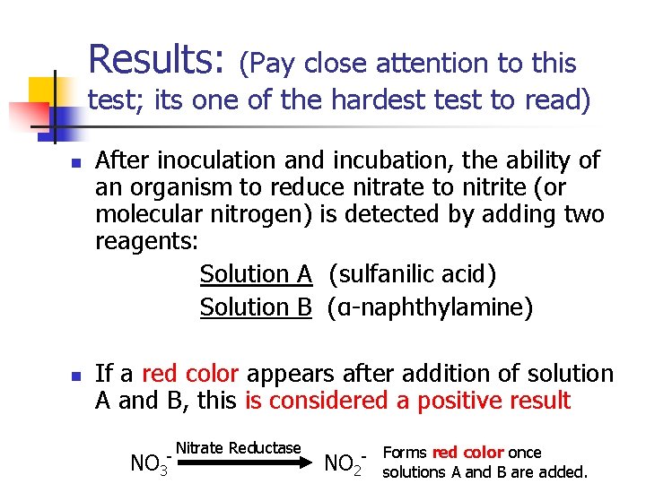 Results: (Pay close attention to this test; its one of the hardest to read)