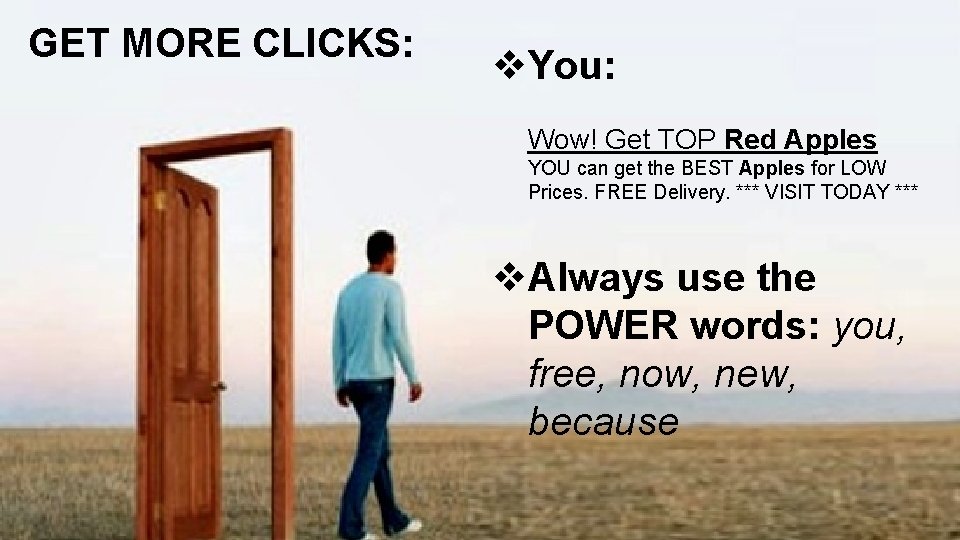 GET MORE CLICKS: v. You: Wow! Get TOP Red Apples YOU can get the