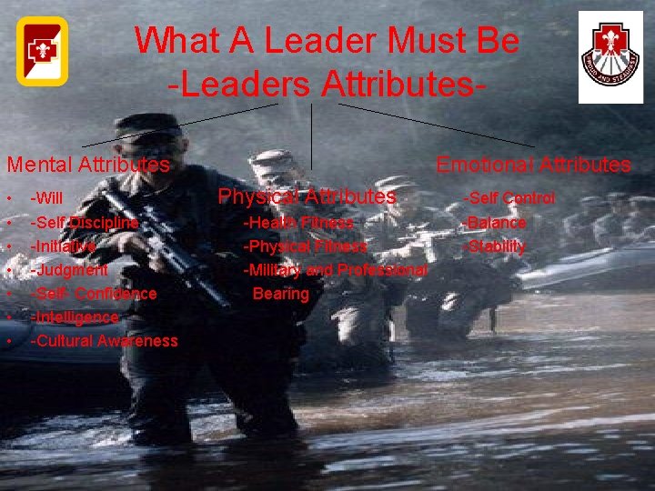 What A Leader Must Be -Leaders Attributes. Mental Attributes Emotional Attributes • -Will Physical