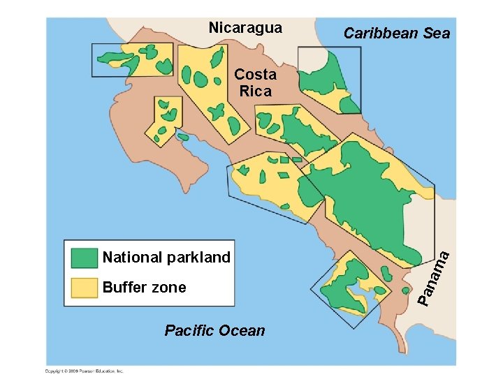 Nicaragua Caribbean Sea Pacific Ocean am Buffer zone Pan National parkland a Costa Rica