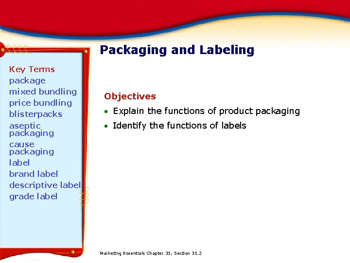 Packaging and Labeling Key Terms package mixed bundling price bundling blisterpacks aseptic packaging cause