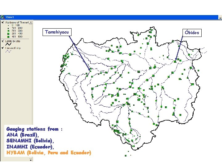 Tamshiyacu Gauging stations from : ANA (Brazil), SENAMHI (Bolivia), INAMHI (Ecuador), HYBAM (Bolivia, Peru