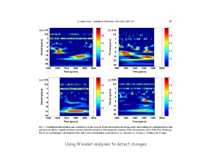Using Wavelet analyses to detect changes 