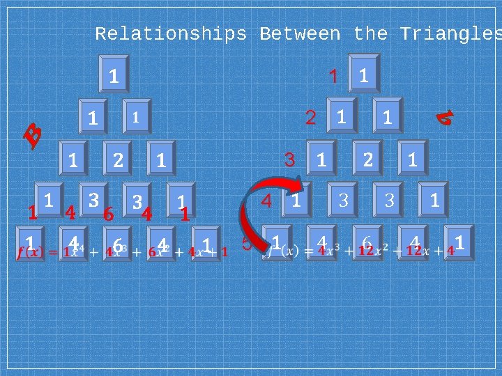 Relationships Between the Triangles 1 1 1 2 1 1 4 4 3 2