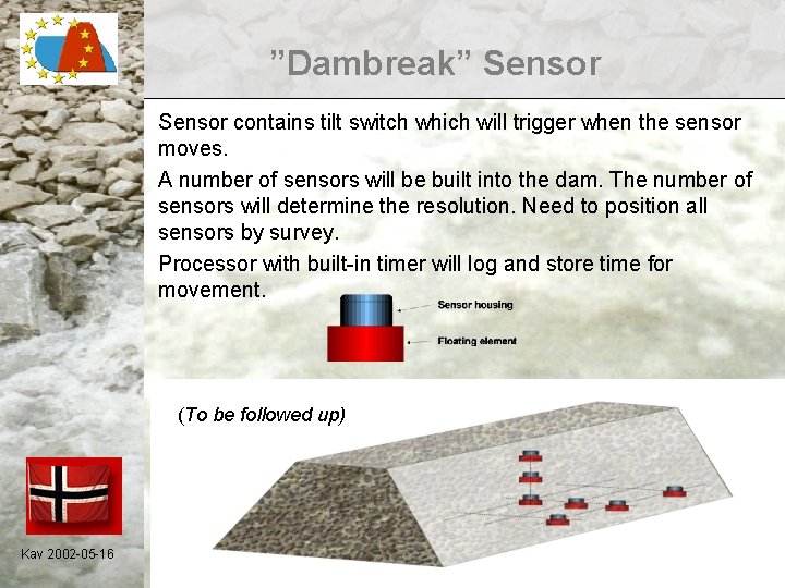 ”Dambreak” Sensor contains tilt switch which will trigger when the sensor moves. A number