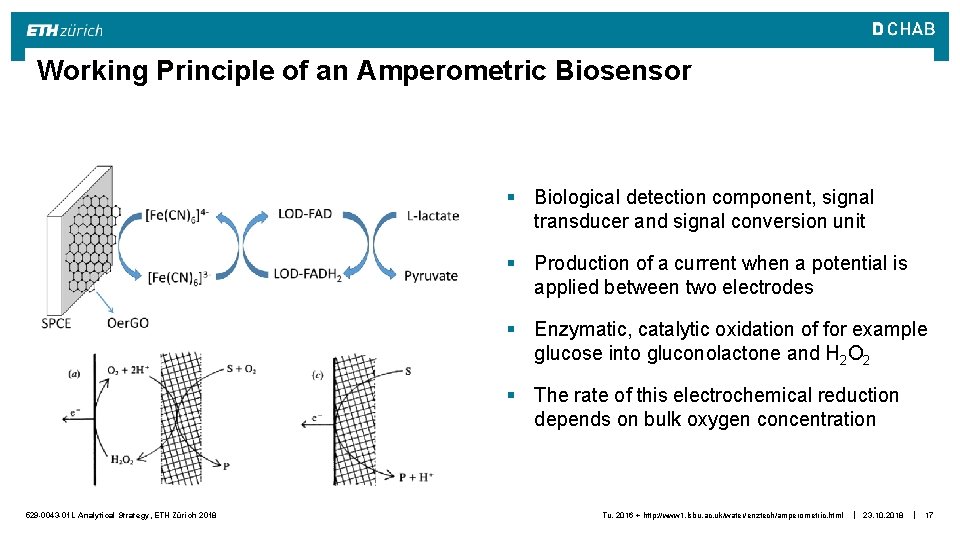 Working Principle of an Amperometric Biosensor § Biological detection component, signal transducer and signal