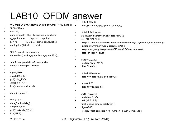LAB 10 OFDM answer • • • • • • • % Simple OFDM