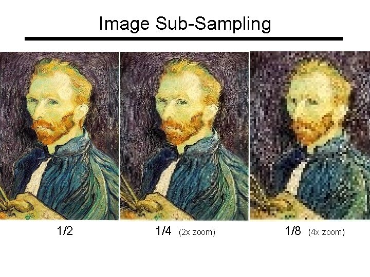 Image Sub-Sampling 1/2 1/4 (2 x zoom) 1/8 (4 x zoom) 
